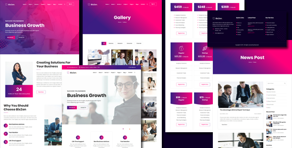 紫色时尚公司业务网站HTML模板