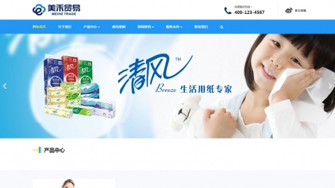 贸易出口清洁用品类网站织梦模板(自适应手机端)