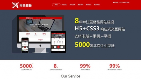红色建站服务类行业网站通用模板