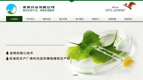 绿色医药行业网站通用模板