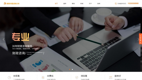 响应式代理记账财政咨询服务类网站织梦模板(自适应手机端)