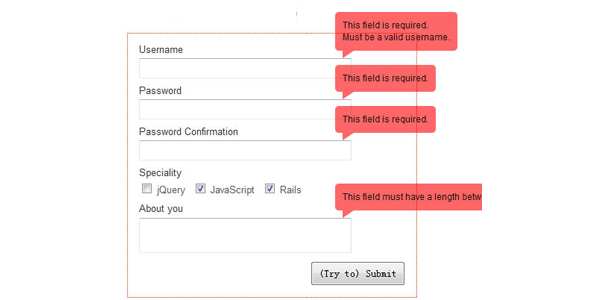 表单验证jQuery透明气泡提示效果