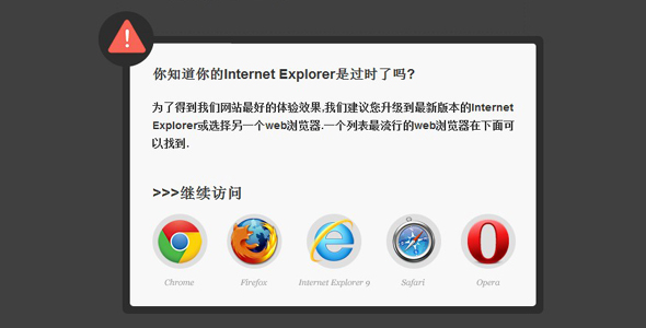 jQuery提示浏览器版本低插件iealert.js
