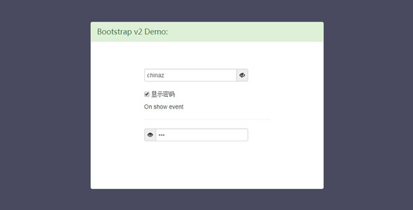 Bootstrap控制表单密码显示隐藏插件