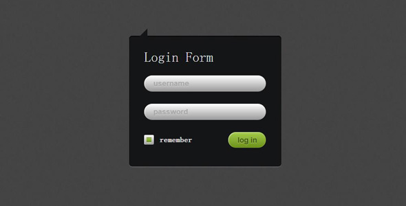 CSS3酷黑登录表单样式效果