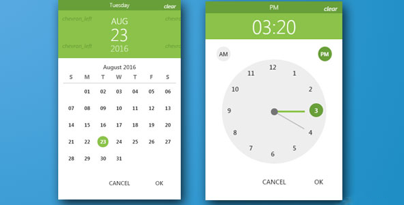 炫酷Bootstrap和材料设计日历时间选择插件