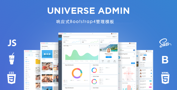 sass创建响应Bootstrap4管理模板Html后台