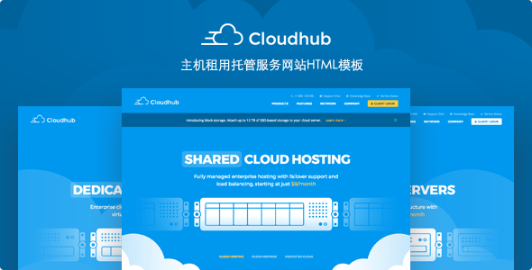 响应式主机租用托管服务HTML模板