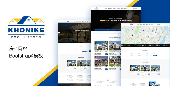 Bootstrap4响应式房产网站模板