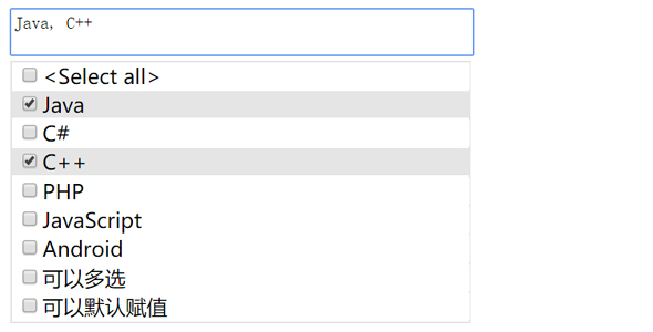 js下拉多选CheckBox插件