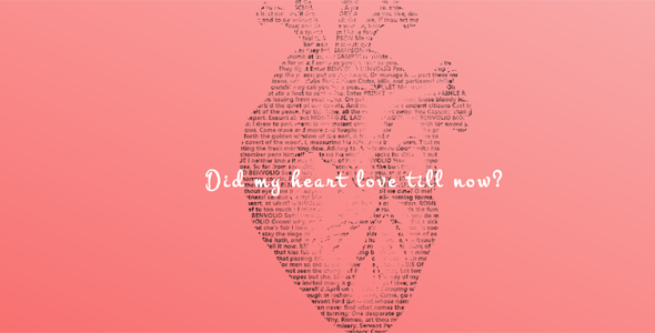 一堆文字实现的心脏图形css特效