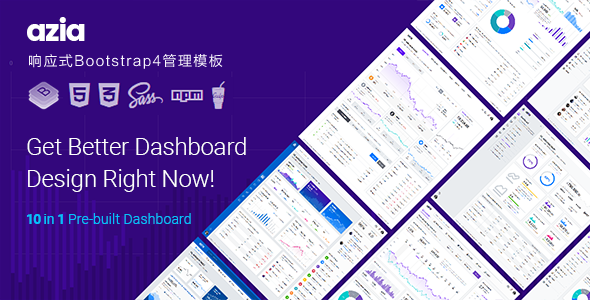 水平导航响应式Bootstrap4管理模板