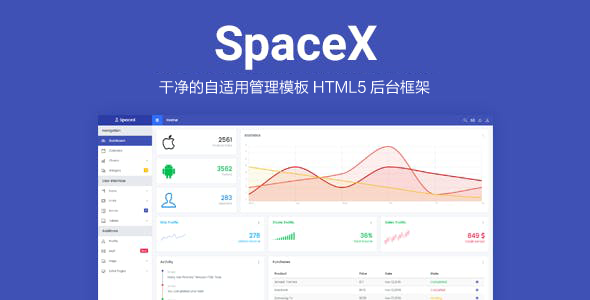 干净的自适用管理模板HTML5后台框架