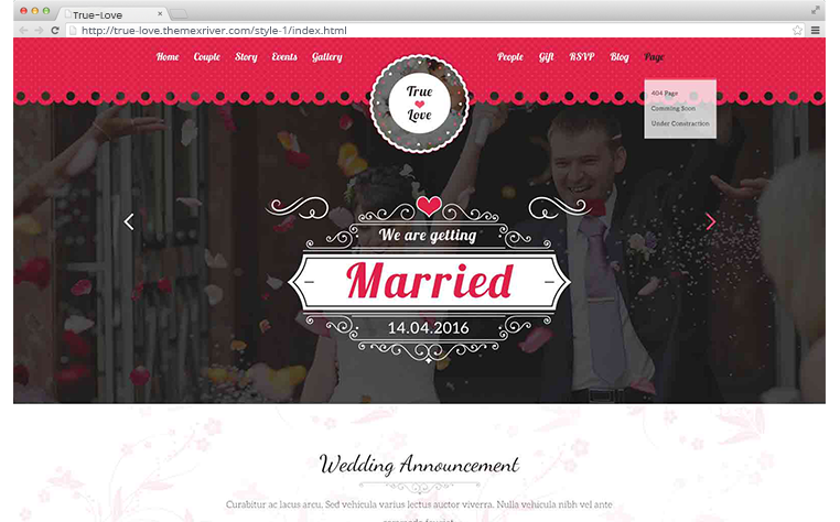 婚礼/婚纱摄影Bootstrap网页模板UI_304_511