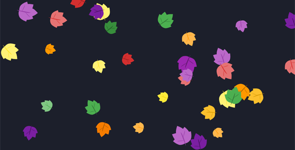 js彩色树叶飘落动画特效