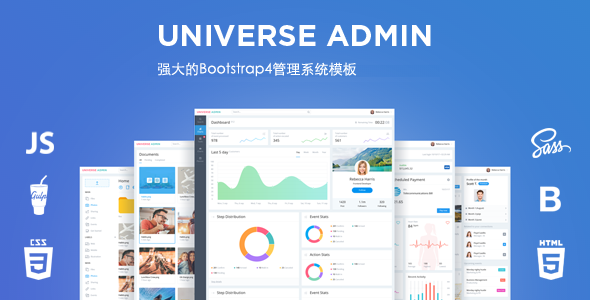 强大的Bootstrap4管理系统模板HTML5后台