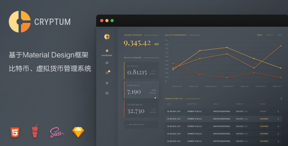 Material Design数字货币数据管理系统