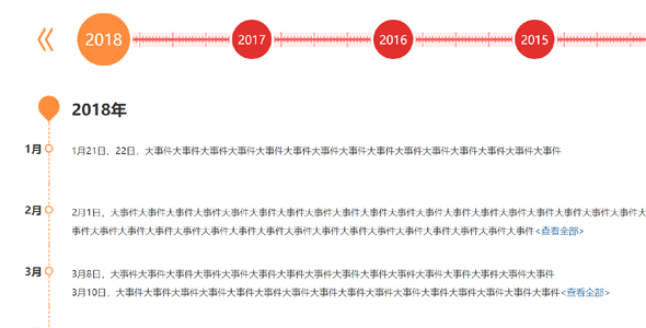 jQuery企业发展大事件时间轴代码