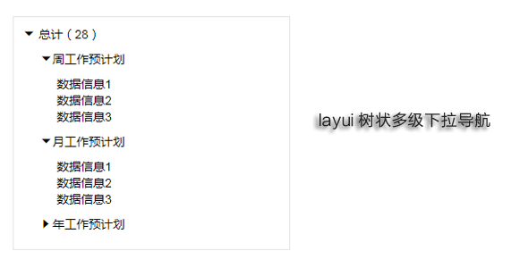 layui树状多级下拉导航