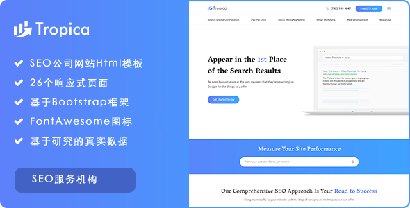 Bootstrap创建的SEO服务机构网站Html模板