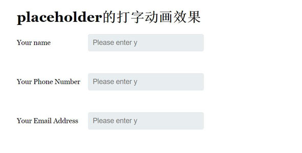 placeholder的打字动画效果