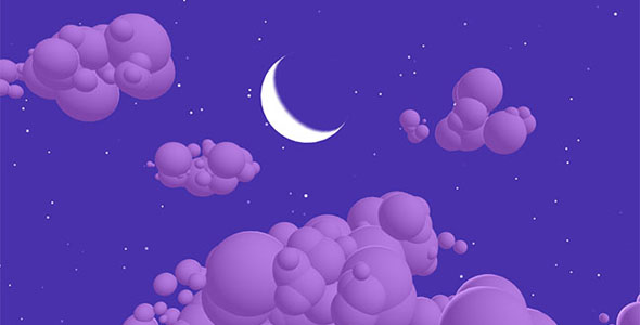 Three.js月亮云层星空动画