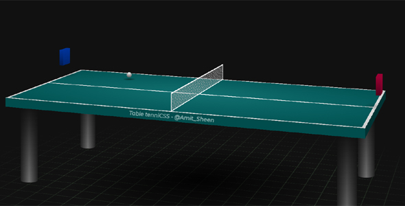 css3动画3d乒乓球台特效代码