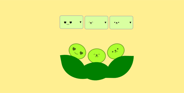 js+css3可爱的豌豆表情特效