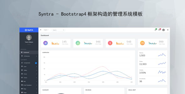 响应式Bootstrap4管理系统后台仪表板模板