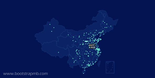 echarts地图小点展示空气质量