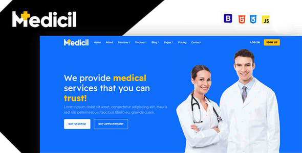 医疗诊所和医院网站bootstrap模板