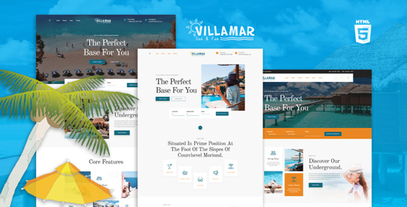 HTML5海滩避暑胜地旅游网页模板