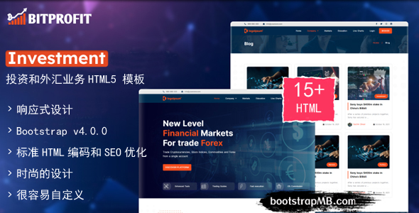 投资和外汇业务HTML5模板 - BitProfilt