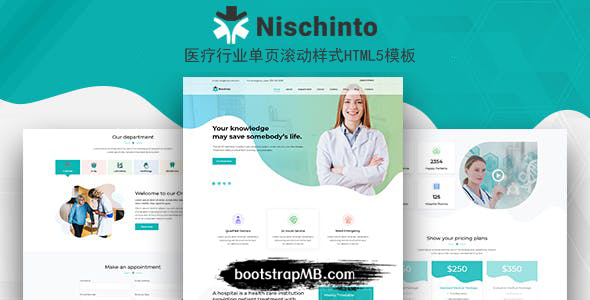 医疗行业单页滚动样式网站模板 - Nischinto