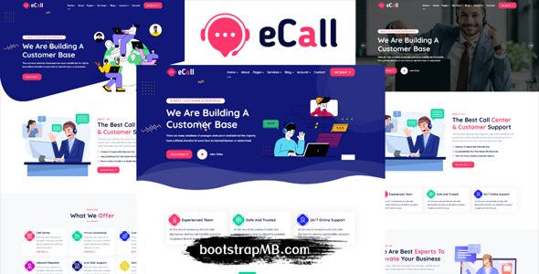 呼叫中心电话营销业务网站模板 - eCall