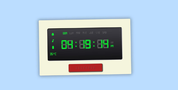 js电子闹钟网页特效代码