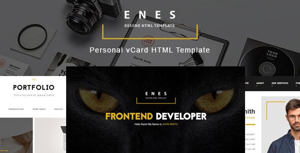 响应式设计vCard简历HTML模板 - Enes