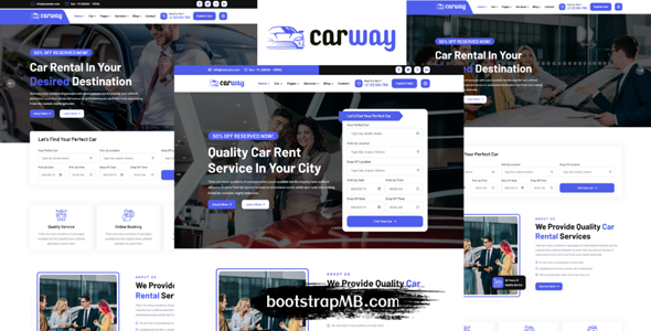 多用途的汽车租赁网站HTML5模板 - Carway