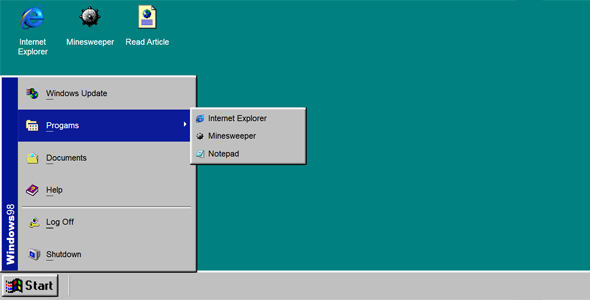 CSS实现的Windows98界面