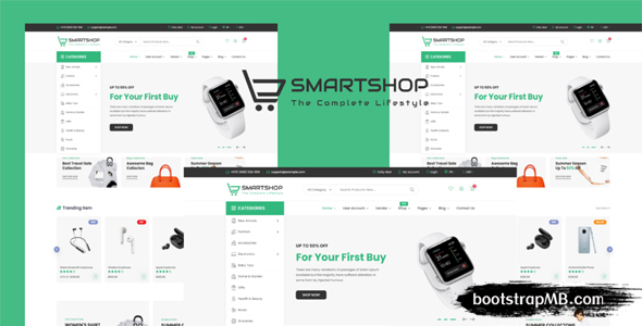 绿色电商WEB模板Bootstrap前端框架 - Smartshop