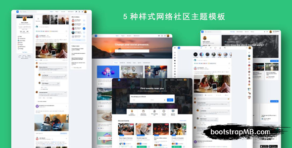 6种样式社交论坛网站HTML5模板 - Social
